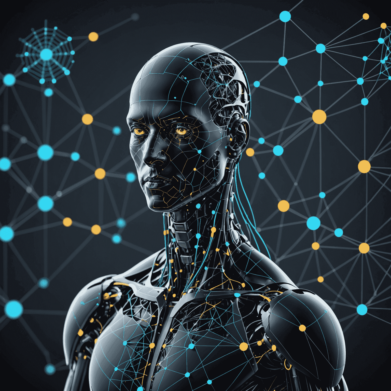 A visual representation of machine learning algorithms analyzing player data, showing graphs, charts, and player avatars connected by neural network-like lines